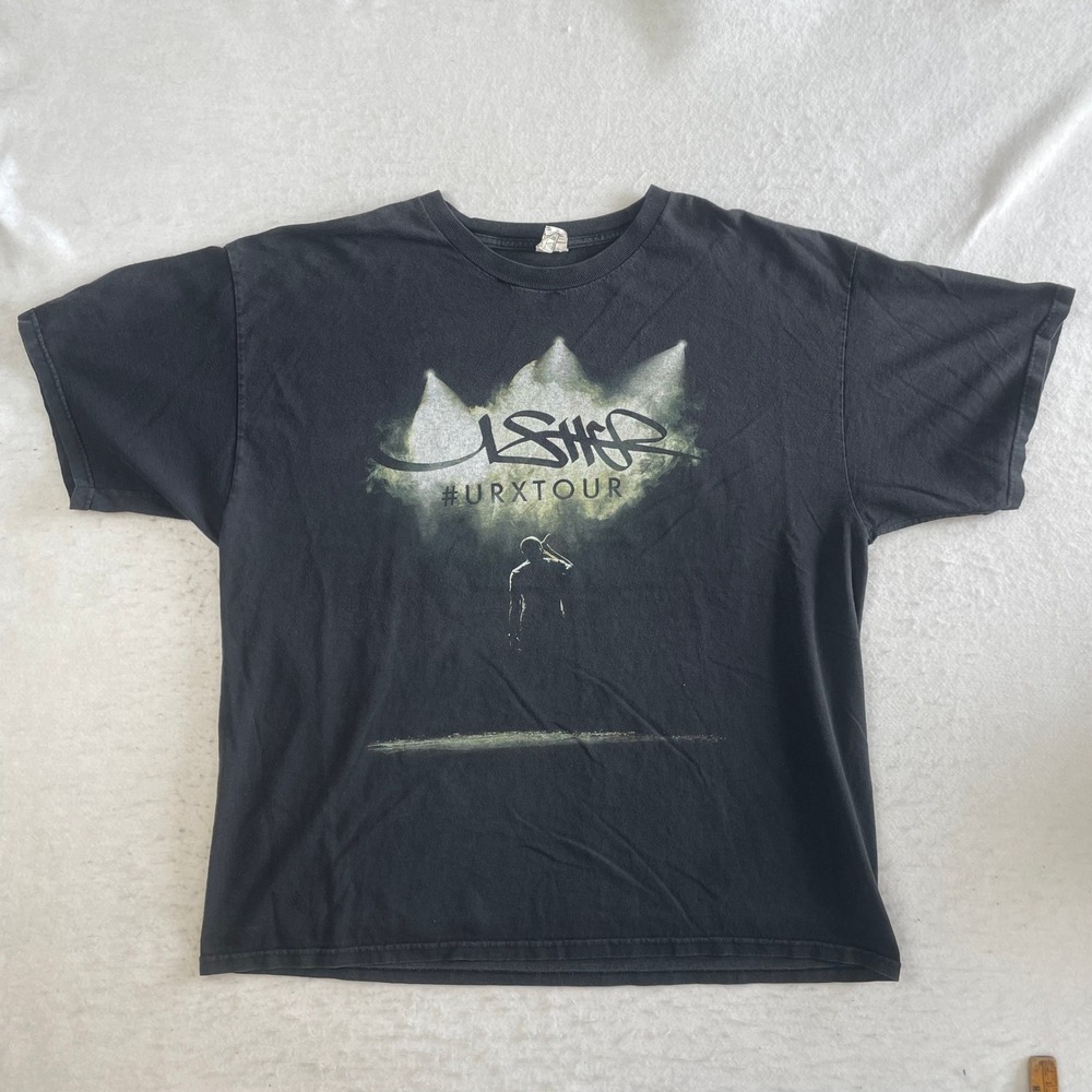 Alstyle Usher URX Tour T Shirt XL Black Graphic Concert Tour Dates‎ 2014 2015